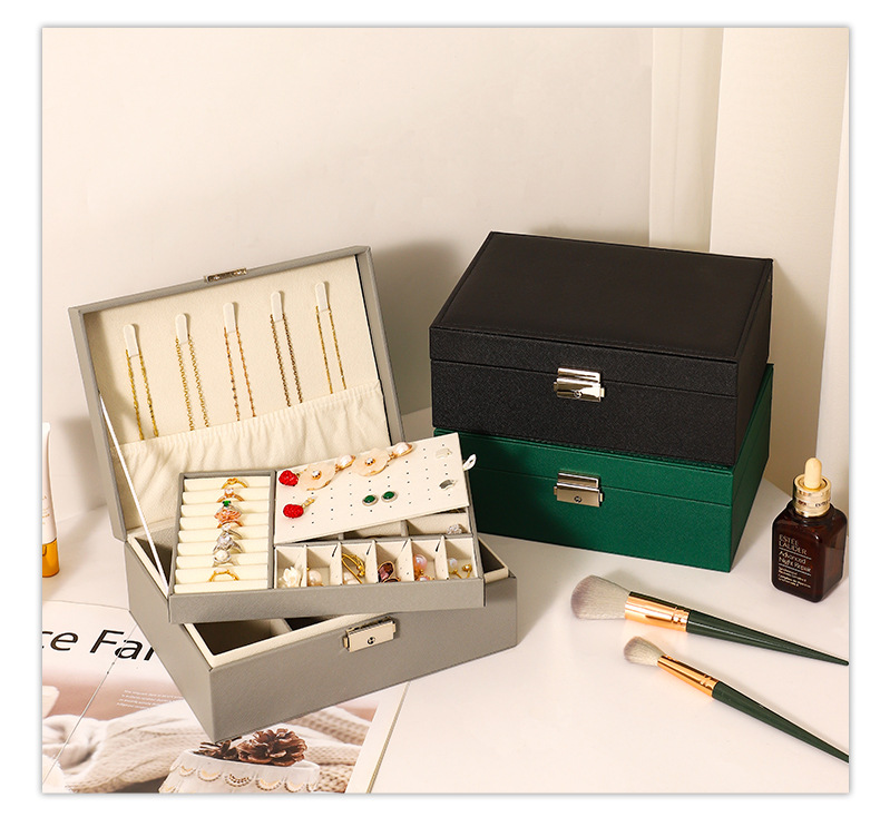 Pu Leather Material Solid Color Pattern Modern Style, Simple Style Style Modern Style Simple Style Solid Color Pu Leather Jewelry Boxes
