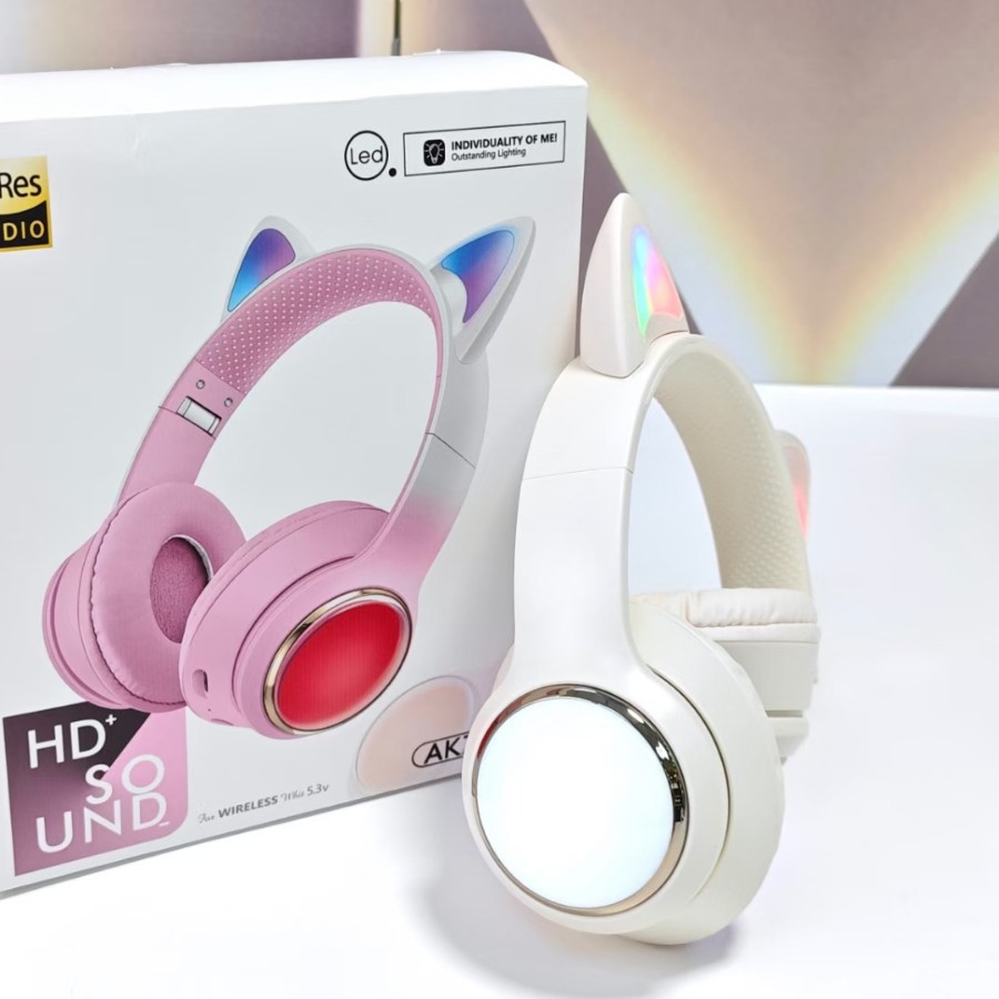 Transfronterizo nuevo creativo cápsula de gato auriculares inalámbricos luminosos de color gradiente auriculares para niños auriculares estudiantes image 4