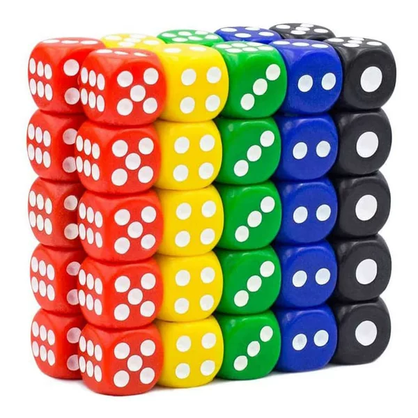 14 # No. 14 Rounded Corner Colorful Dice Bar Supplies Ktv Board Game Accessories Standard Material 1.4cm