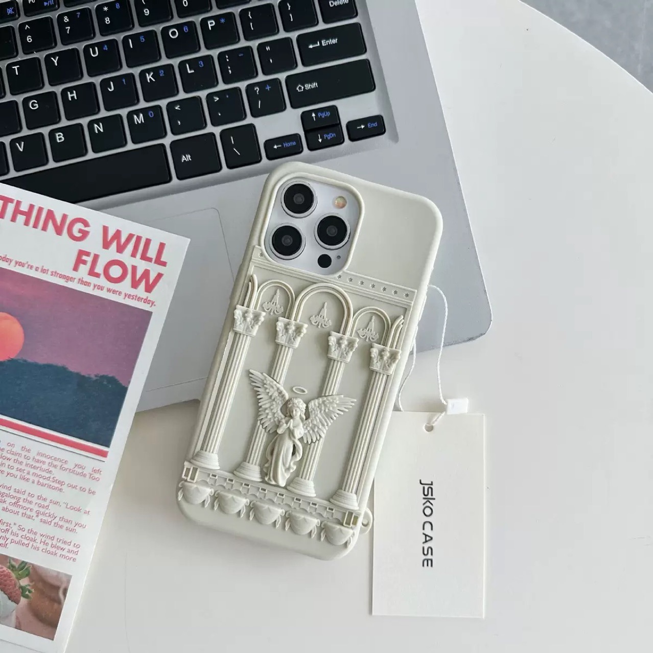 Advanced three-dimensional angel iPhone14/13 for 12/11 Apple 16/15PROMAX mobile phone case anti-fall cover