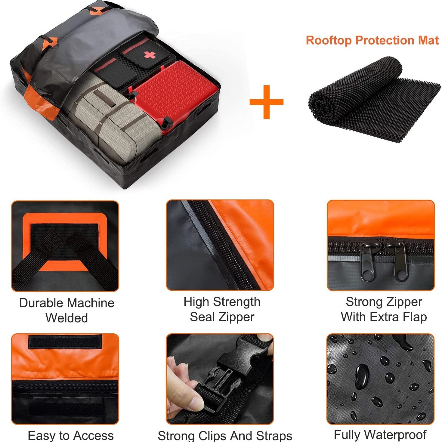 Producción de suministro de fábrica 20 pies cúbicos de voltaje bolsa de techo impermeable, bolsa de equipaje de techo de coche