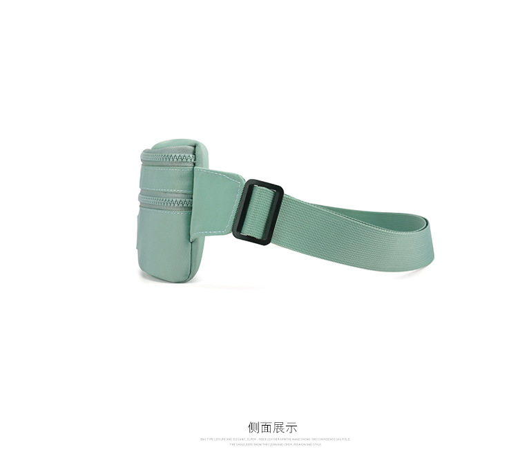 Women's fashionable and trendy waist bag, waterproof nylon crossbody bag, outdoor sports mobile phone waist bag, simple crossbody bag undefined