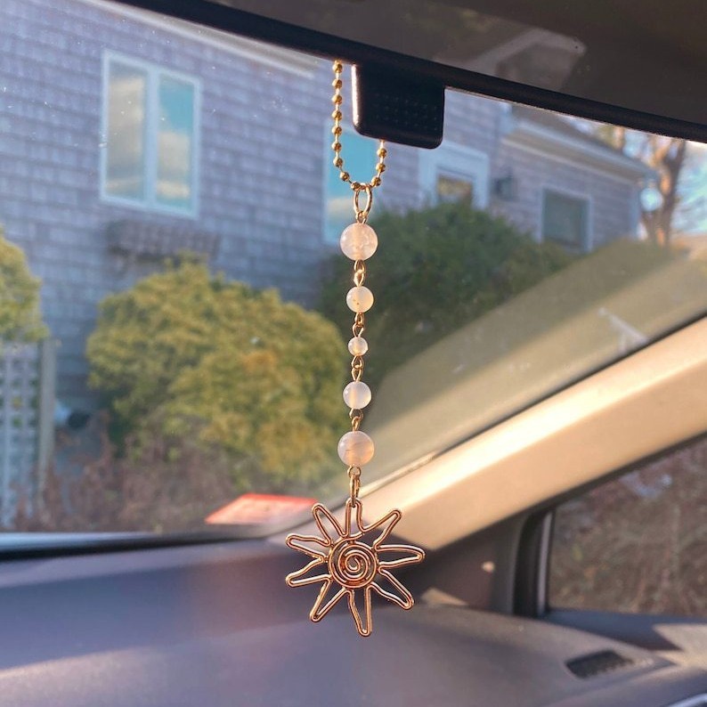 European and American Amazon new car accessories pendant home decoration natural stone sun endoscope car gift