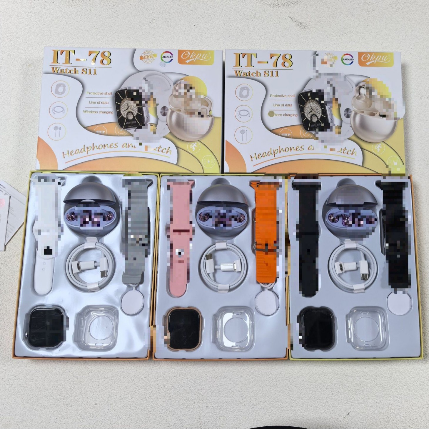 New Cross-Border It-78S11 Smart Watch Headset Set Six-In-One Multi-Function Bluetooth Call Sports Watch