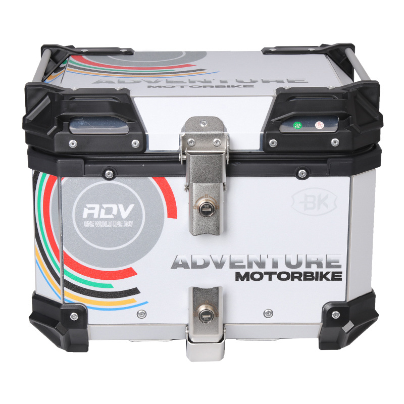 ADV redondo negro calcomanías de aleación de aluminio cajas traseras de motocicleta de gran capacidad scooter baúl de vehículos eléctricos
