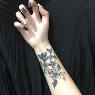 Herbal Juice Semi-permanent Wash Wrist Plain Flower Men's and Women's Waterproof Long-lasting Not Reflective Tattoo Sticker Rose
