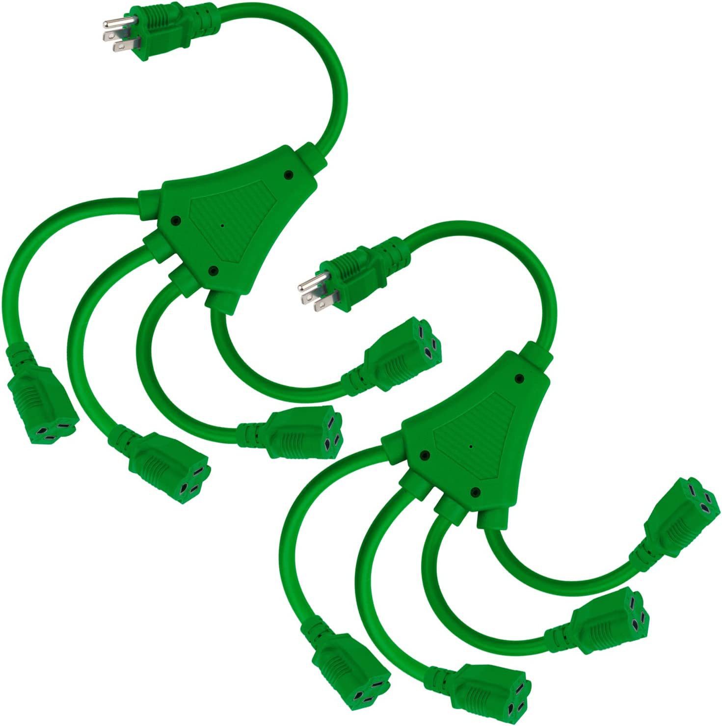 SJTW3*16AWG美式15A插头一分三插座分支器5-15P转515R家用延长线