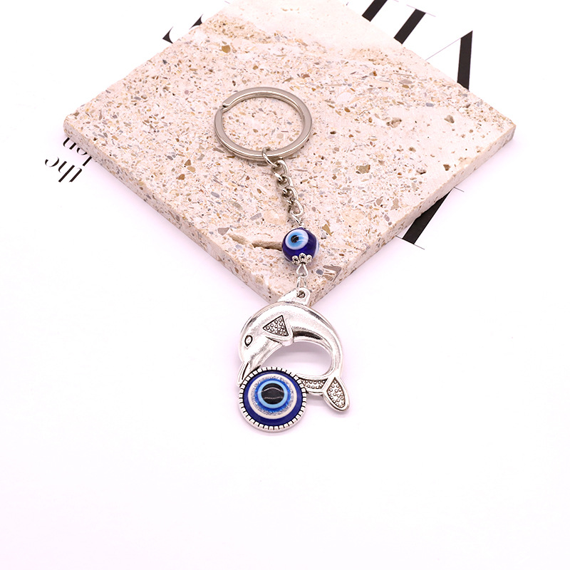 Unisex Gender Plating Design Ethnic Style Vintage Elephant Dolphin Eyes Animal Pendant Keychain
