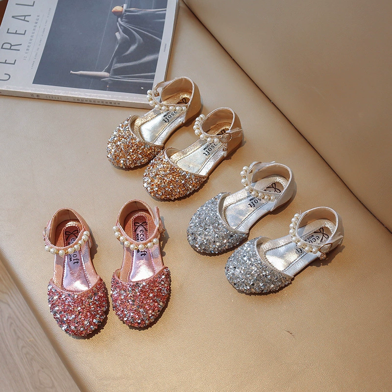 Детская обувь 2024 Летний новый стиль девушка со стразами