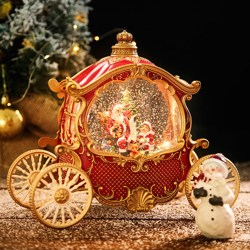 De gama alta de Navidad calabaza carro caja de música viento Luz Decoración Regalo de Cumpleaños bola de cristal Decoración