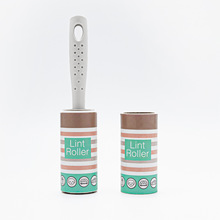 直柄粘毛器厂家批发可撕式斜撕滚筒粘尘纸便携式 黏沾毛器衣服