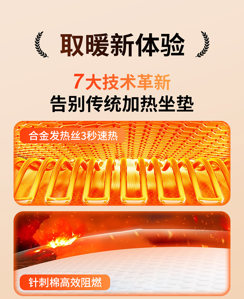 Car seat heating pad, 12V/24V universal, electric heating pad for seats, winter warming, three temperature settings, and timer function