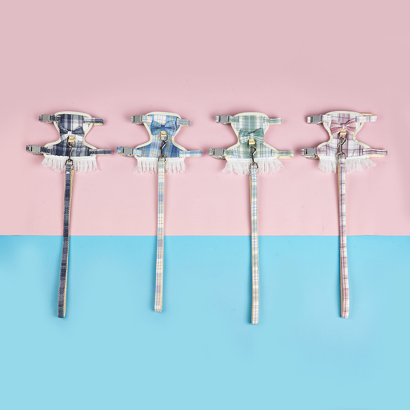 Nuevo gato Chaleco de tracción cuerda anti-rotura pequeño perro oso de peluche Bomei correa para el pecho vestido de princesa ropa