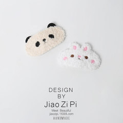 日韓のかわいいbbはパンダの前髪を挟みます。