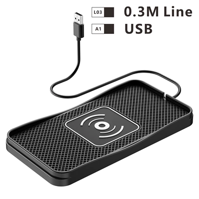 D3 Car-Mounted Anti-Slip Wireless Mobil şarj cihazları - d3-car-wireless-charger-usb-interface-03m-line-length