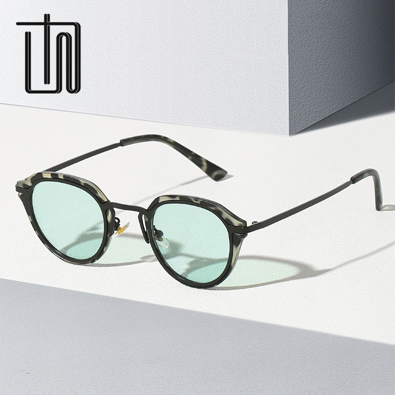 新款日韩时尚遮阳镜圆金属框50919轻盈防晒个性墨镜太阳眼镜批发