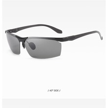 新款傲龙偏光太阳镜 铝镁半框运动炭纤维男士太阳眼镜8039-1