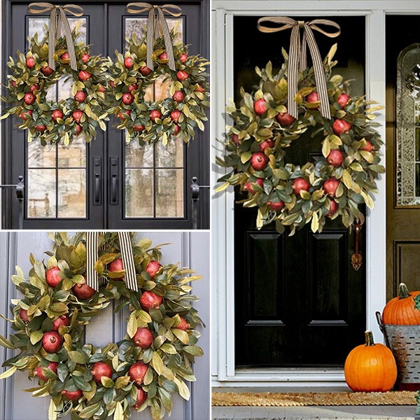 豪贝新作 独立型秋のザクロの花輪 FALL WREATH - POMEGRANATE WREATH|undefined
