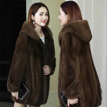 新品上市皮草外套女2025冬季水貂女装海宁皮草仿貂皮外套貂皮大衣