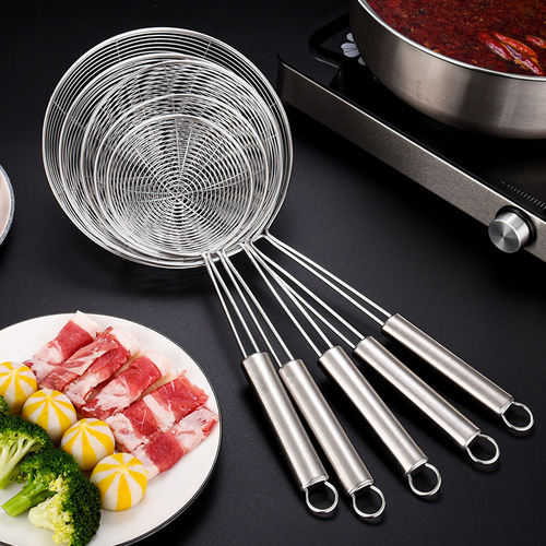 Ladle Jiaozi Slotted Ladle Hot Pot Skimmer Household Stainless Steel Large Zhaogui Kitchen Noodle Scoop Large Filtering Mesh