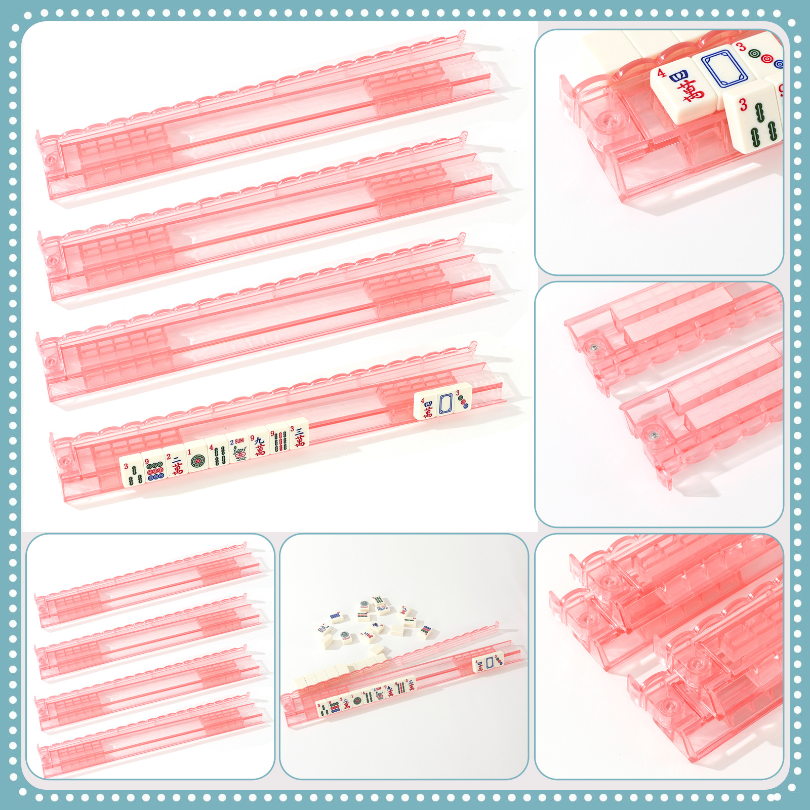 Amazon's new 51cm extended mahjong push ruler, two-in-one wavy design, non-slip card sorting ruler