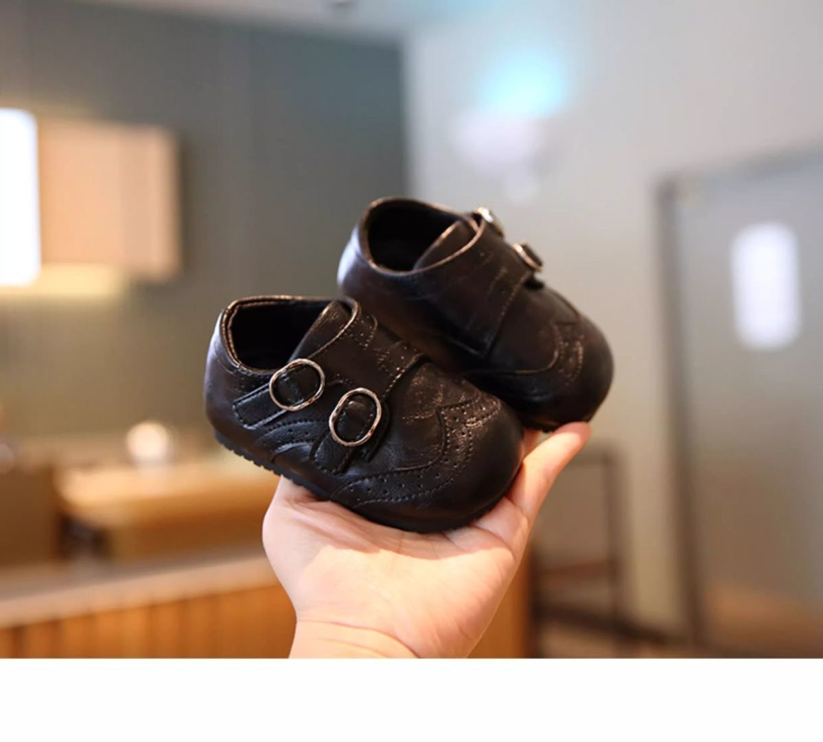 Schwarze Kinder Krabbelschuhe Aus Leder Mit Weicher Sohle_voghion.com