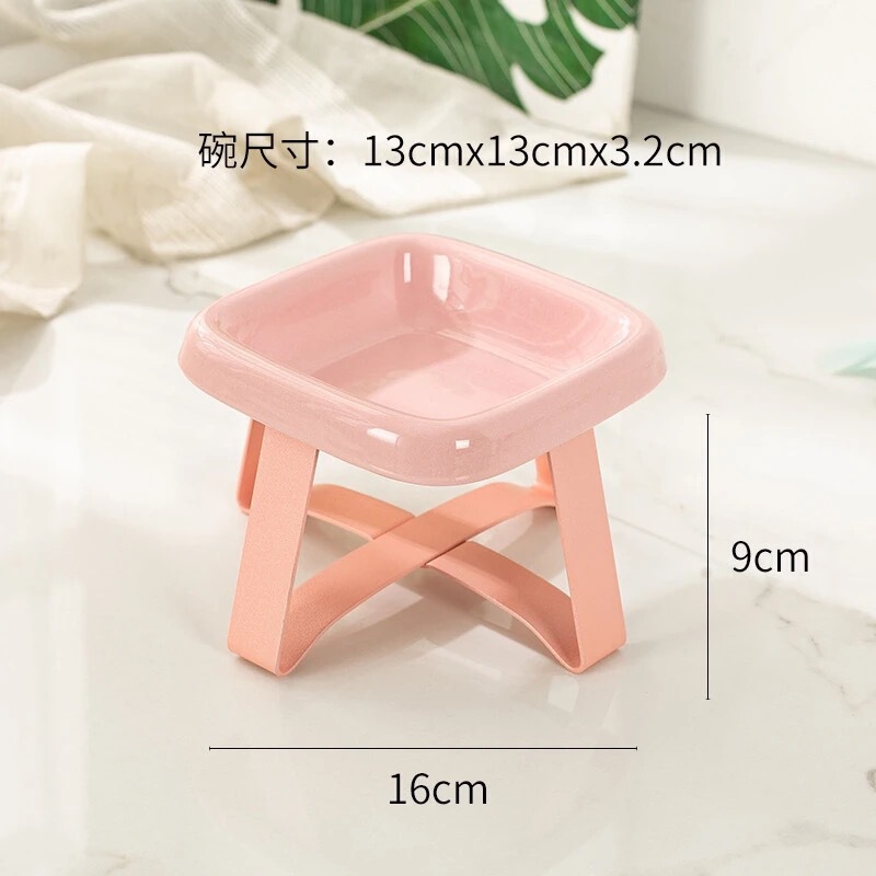 pe宠物碗pe铁架猫咪狗碗宠物碗猫粮食盆罐头碗护颈增高碗架零食碟|undefined