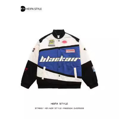 2023 otoño e invierno nueva chaqueta transfronteriza Amazon sports estampado tricolor casual de manga larga cortavientos chaqueta de motocicleta