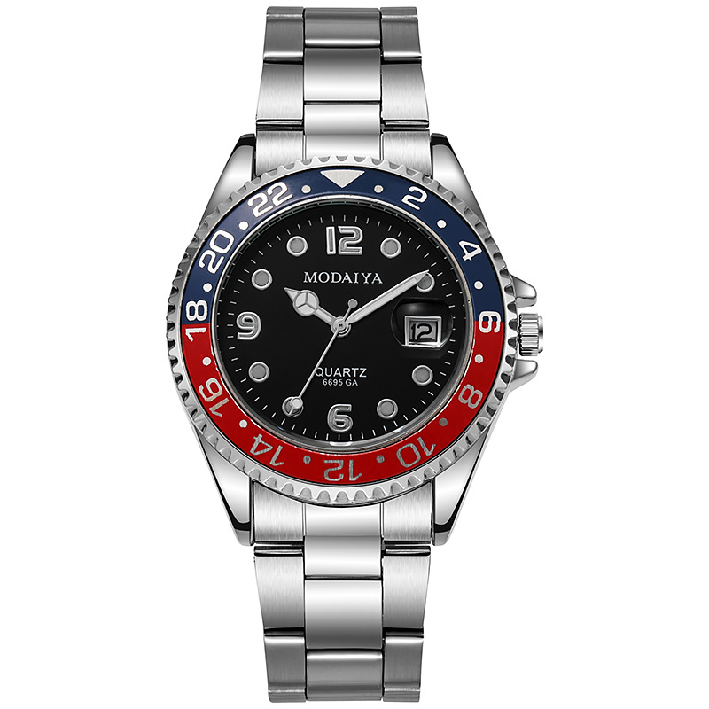 Comercio exterior nuevos hombres calendario luminoso digital aleación correa de acero sólido impermeable reloj de moda reloj no mecánico generación