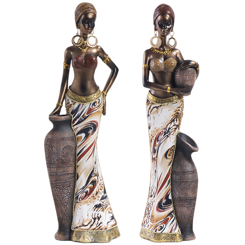 Tribus africanas exóticas decoraciones vestibulares decoración del hogar creativa mujer negra decoraciones retro