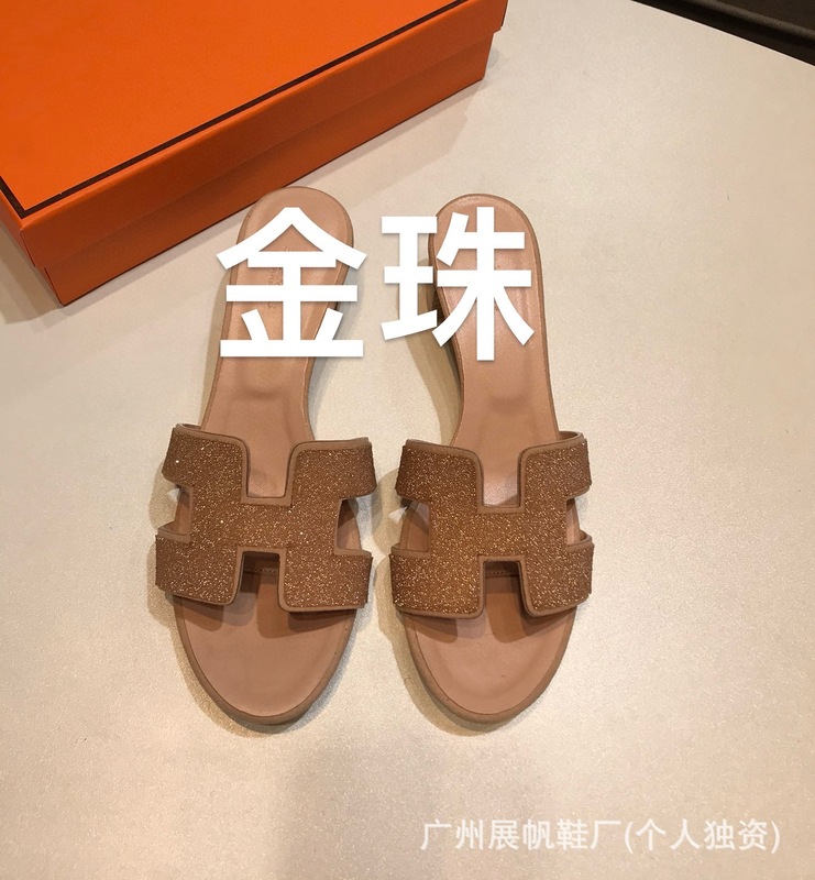 新しい夏の多用途 H ハイヒールスリッパ女性のための外着用象グレーの手のひらの形の本革厚いヒールミッドヒール外国貿易サンダル|undefined