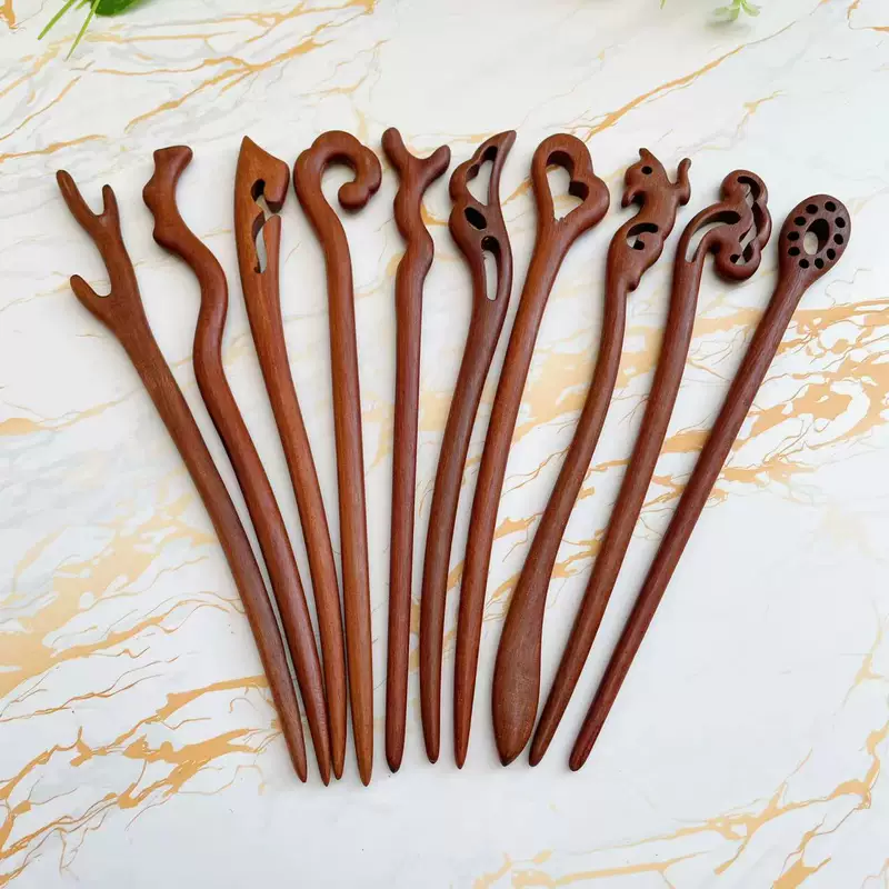 Китайская заколка для волос, классическая деревянная заколка, carving hair accessory сандаловое дерево, оптовая торговля