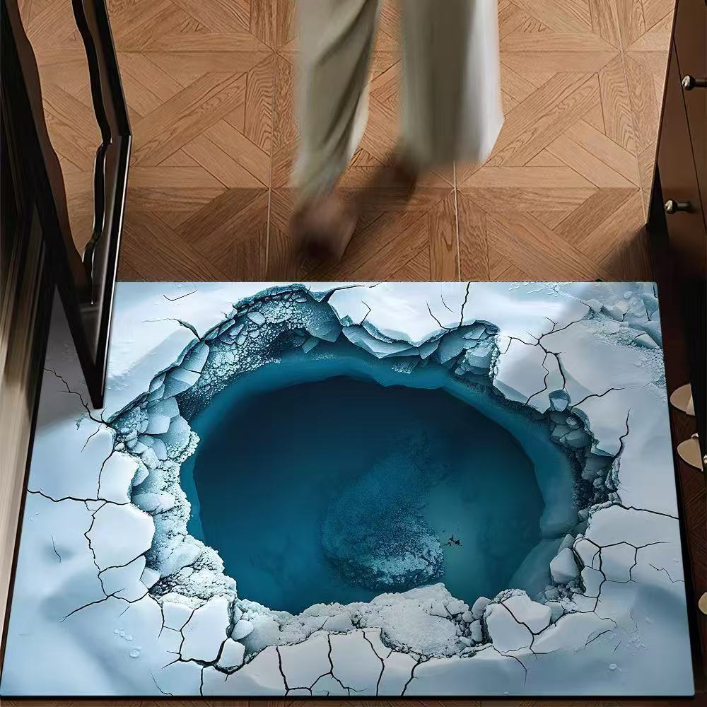 3d Illusion Bathroom Rug Soft Diatomite Chenille Non-slip Mat_voghion.com