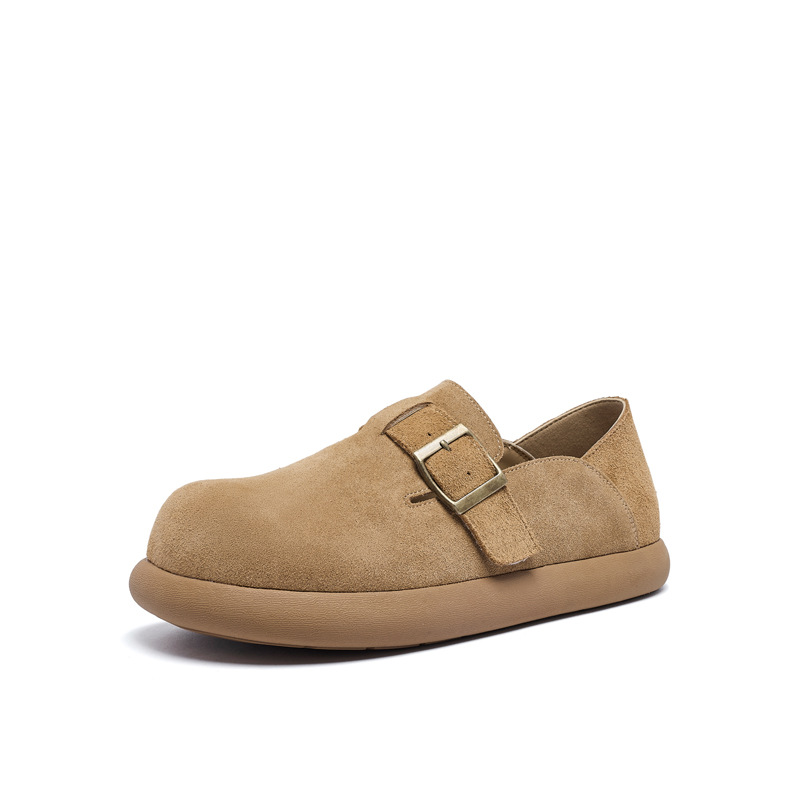 Zapatos de Dengbocken de Augu Lion para mujeres 2025 otoño y invierno nuevo todo incluido un zapato suave zapatos retrógrados zapatos de tostada plana