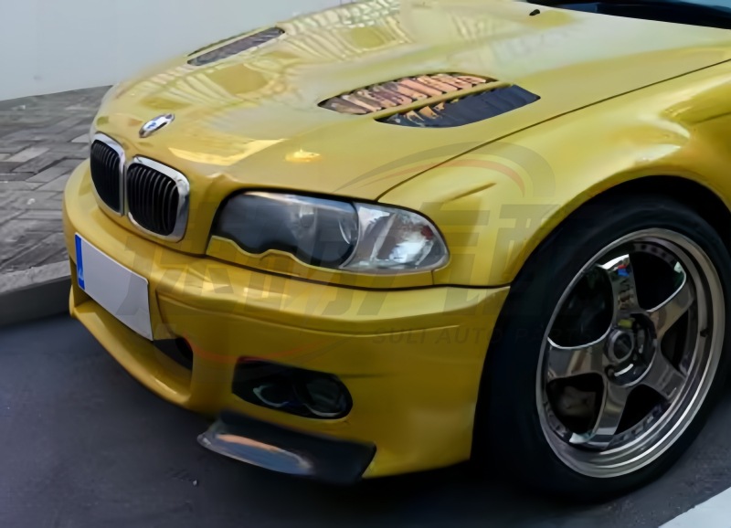 Suitable for BMW 3 Series E46 M3 front bumper carbon fiber front corner spoiler, front lip, corner guards, and spoiler for models 03 to 06