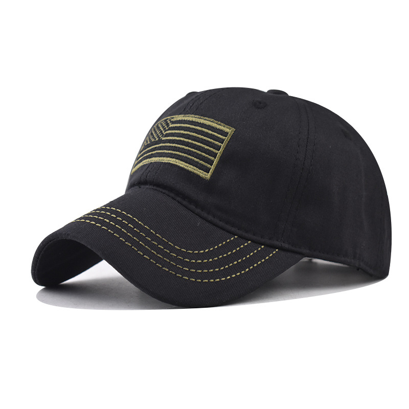 Gorra béisbol con bandera americana Negro