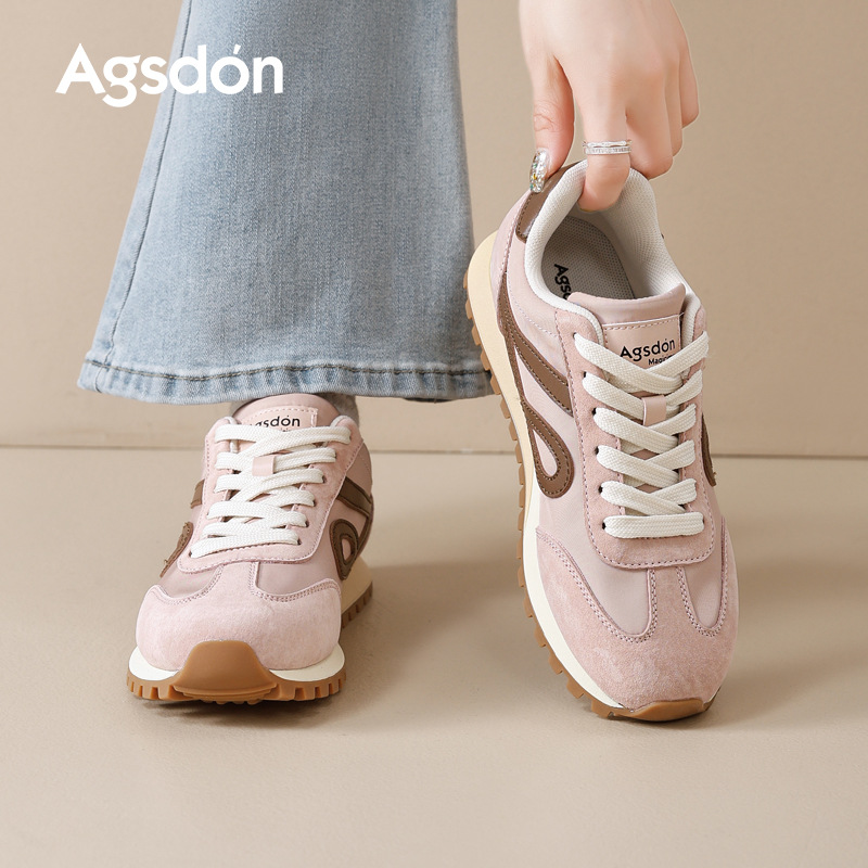 Zapatos de entrenamiento de ballet rosa de Augu Shi Deng 2025 nuevos zapatos de piso plano de otoño y invierno zapatos deportivos casuales Gump