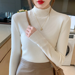 ニットの底のシャツの女性の秋冬の高級な内は長袖のセーターの婦人服の上着のニットのニットの服を掛けて身を修めて底の半高襟を打ちます。
