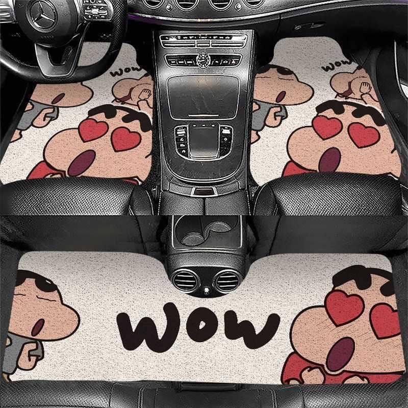 Cross-Border Crayon Shin-Chan Wire Loop Car Floor Mats, Thickened, Non-Slip, Dirt-Resistant, Customizable, Scratch-Resistant, Wholesale Dropshipping