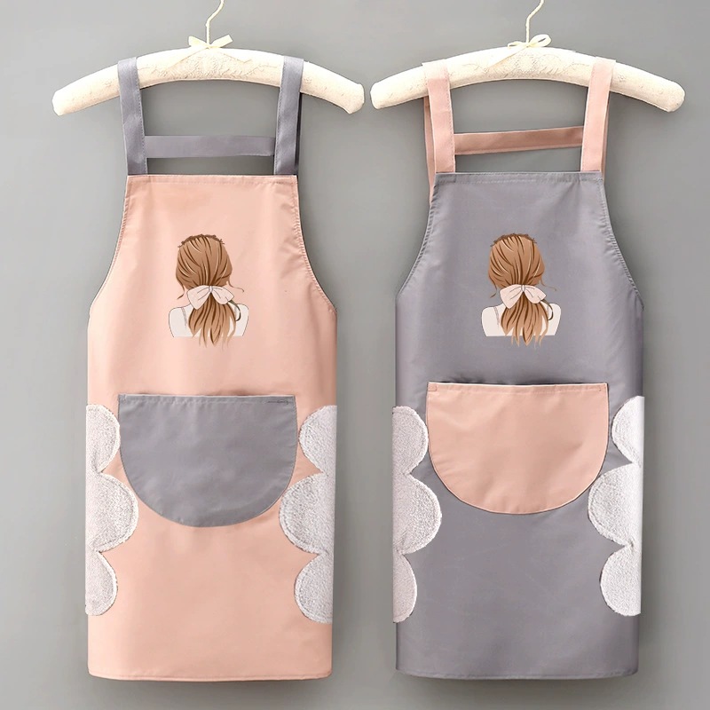 Cute fashionable waterproof apron for work for food, Korean style