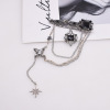 Brand retro fashionable chain with tassels, brooch, suit, accessory, with gem