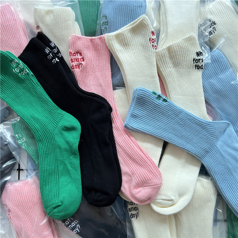 70g Weight Sock Classification Cotton Fabric Type Women's Fashion Letter Cotton Ankle Socks