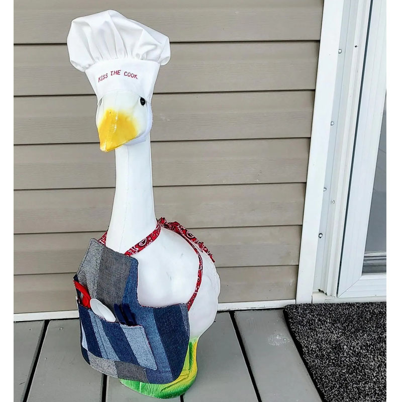 Chef Goose Costume Porch Goose Costume 23inch Cement Goose Statue Decoration Costume Garden Party Yard Chef Goose Costume Porch Goose Costume 23inch Cement Goose Statue Decoration Costume Garden Party Yard