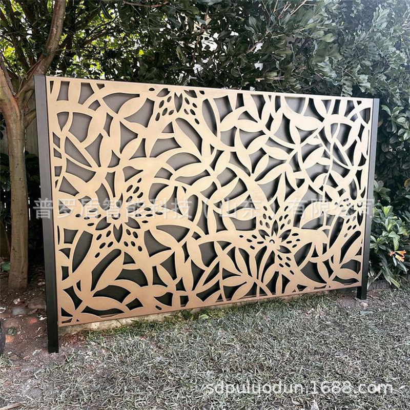 Villa art fence stainless steel cutting privacy fence CNC screen partition modern minimalist hollow perspective Wall Villa art fence stainless steel cutting privacy fence CNC screen partition modern minimalist hollow perspective Wall