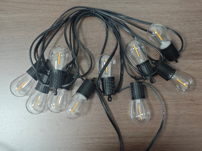 Guirnalda de luces LED con portalámparas E27 a prueba de agua, para exteriores, balcones, jardines, luces colgantes coloridas, iluminación para camping, decoración, cable con núcleo de cobre