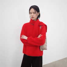 爱与南希十三行2025冬韩风落肩遮肉加厚保暖亲肤兔毛毛衣女03584