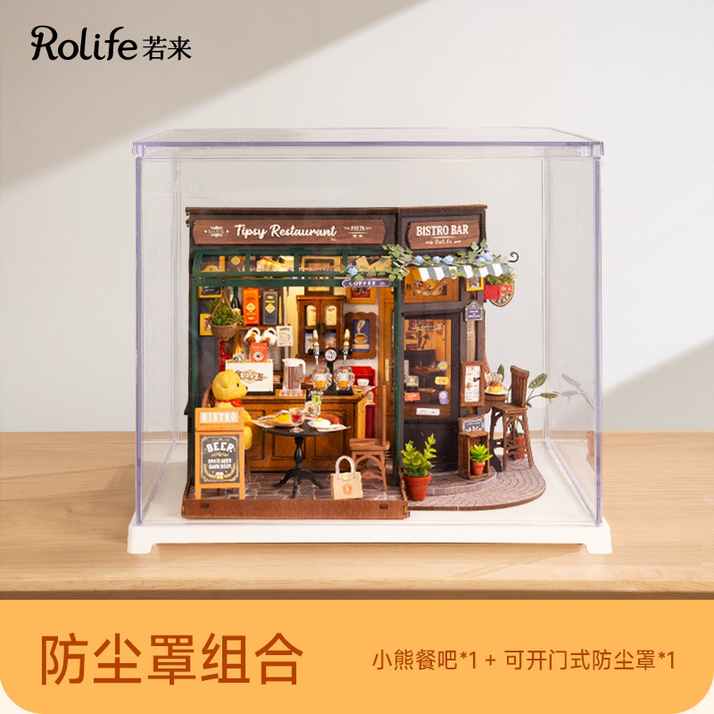 Rollife Ruo Lai Sam Bookstore bricolaje cabaña hecha a mano modelo mini cabaña arte casa juguete