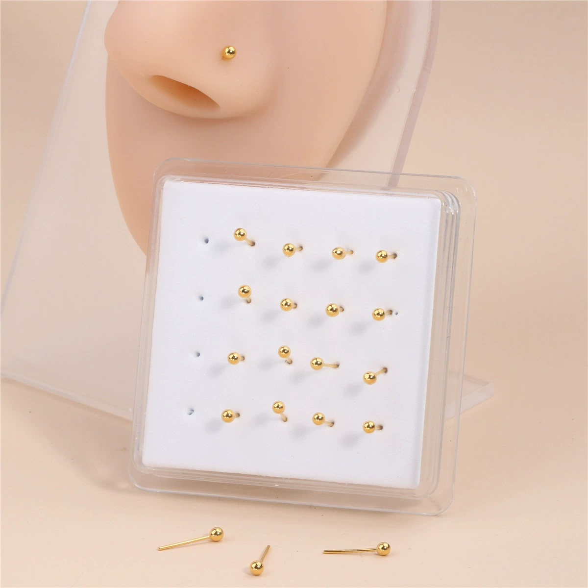 Амазонка прямые иглы мяч нос шпильки серьги двойного назначения мяч нос шпильки 20 коробок костюм 1,5 2, 5 3 мм