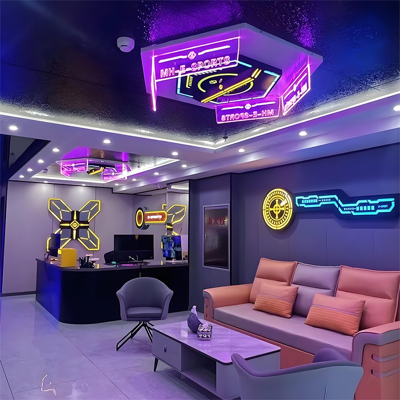 Módulo de atmósfera de bar de videojuegos KTV módulo de decoración de pared de luces de parque de juegos animado ciudad de modelado de luces