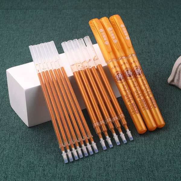 Pen Refill Set Sandalwood Signature Practising and Scripture Copying Pen Special Copying Pen Refill Copying Calligraphy Hard Pen Scripture